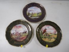 THREE SPODE SHOOTING SERIES PROTOTYPE / SAMPLE CABINET PLATES