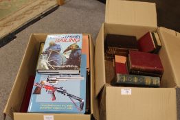 TWO BOXES OF ASSORTED MODERN AND VINTAGE BOOKS TO INCLUDE VINTAGE POETRY BOOKS ETC AND A QUANTITY OF