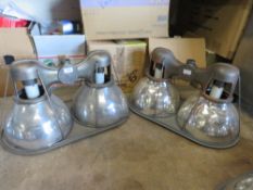 TWO INDUSTRIAL DOUBLE MANIFOLD DOWN LIGHTERS H36 W67