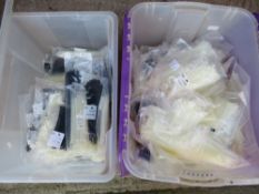 TWO BOXES CONTAINING VARIOUS SIZED CABLE TIES IN SEALED BAGS