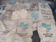 A SELECTION OF HESSIAN COFFEE SACKS