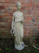 A CONCRETE GARDEN FIGURINE OF HEBE - H 104 CM