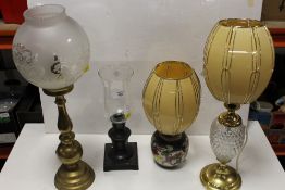 A COLLECTION OF ASSORTED VINTAGE TABLE LAMPS AND SHADES