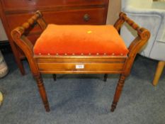 AN EDWARDIAN PIANO STOOL