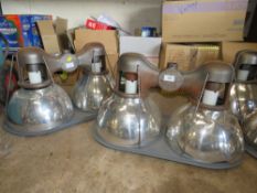 TWO INDUSTRIAL DOUBLE MANIFOLD DOWN LIGHTERS H36 W67