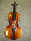 A VINTAGE VIOLIN WITH TWO PIECE BACK AND AUBERT BRIDGE