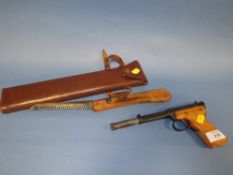 A VINTAGE MOD 2 GAT GUN TOGETHER WITH A CASED FOLDING SAW (2)