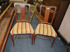 A PAIR OF OAK BEDROOM CHAIRS