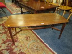 A RETRO TEAK RECTANGULAR COFFEE TABLE - W 104 CM