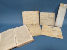 FIVE ASSORTED 19TH CENTURY INDENTURES TO INCLUDE A BOUND PENNY MAGAZINE