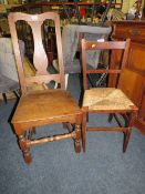 TWO ANTIQUE OAK CHAIRS