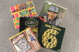 A LARGE COLLECTION OF TEN CASES OF ASSORTED LP RECORDS ETC TO INCLUDE ELVIS, FRANK SINATRA, JOHNNY