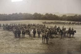 TWO ANTIQUE FRAMED AND GLAZED PHOTOGRAPHS OF POLICE MEN OUTSIDE THE STATION - A/F TOGETHER WITH A