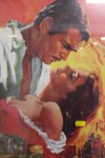 A VINTAGE FRAMED FILM POSTER FOR 'GONE WITH THE WIND' - H 69 W 49 CM