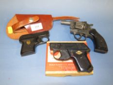 A BOXED WEBLEY 'SPRINT' STARTING PISTOL TOGETHER WITH ROHM STARTER PISTOL WITH HOLSTER AND A