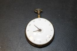 AN ANTIQUE GEORGIAN VERGE POCKET WATCH SIGNED JOYCE LONDON