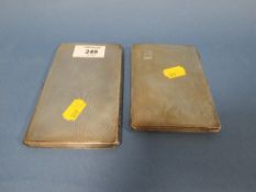 TWO SILVER HALLMARKED RECTANGULAR CIGARETTE CASES