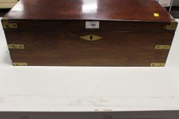 A BRASS BOUND MAHOGANY WRITING SLOPE