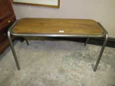 A MODERN INDUSTRIAL METAL / WOODEN STOOL, L 90 CM