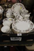 A TRAY OF ROYAL GRAFTON SUMMER MELODY TEA AND DINNER WARE TO INCLUDE PART TEASET