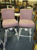 A PAIR OF MODERN SWIVEL KITCHEN STOOLS