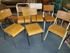 A MIXED SET OF SIX INDUSTRIAL STYLE DINING CHAIRS