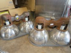 TWO INDUSTRIAL DOUBLE MANIFOLD DOWN LIGHTERS H36 W67