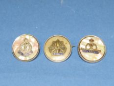 A SELECTION OF SILVER MOUNTED AND MOTHER OF PEARL SWEETHEART BADGES