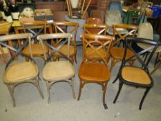 A HARLEQUIN SET OF EIGHT ASSORTED BENTWOOD CHAIRS