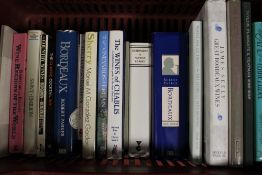 TWO TRAYS OF ASSORTED WINE REFERENCE / INFORMATION BOOKS ETC