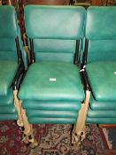 A SET OF FOUR MODERN LEATHER DINING CHAIRS