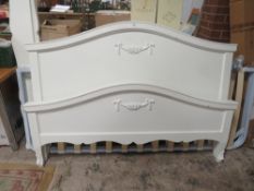 A MODERN CREAM LARGE DOUBLE BED FRAME W-162 CM