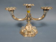 A SWEDISH HALLMARKED SILVER CANDELABRA APPROX WEIGHT 651.6 G