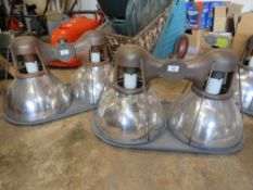 TWO INDUSTRIAL DOUBLE MANIFOLD DOWN LIGHTERS H36 W67