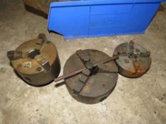 THREE SMALL LATHE CHOCKS