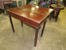 AN ANTIQUE MAHOGANY FOLD OVER TEA TABLE - W 91 CM
