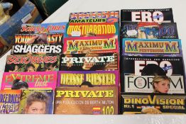 ONE BOX AND TWO SMALL CASES OF VINTAGE ADULT BOOKS, TO INCLUDE FOREIGN TITLES ETC