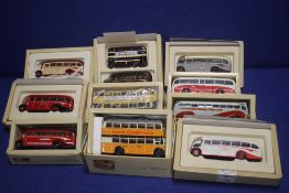 A COLLECTION OF 10 BOXED CORGI BUSES TO INCLUDE HARDING,br.