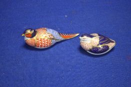 TWO ROYAL CROWN DERBY PAPERWEIGHTS