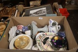 TWO TRAYS OF CERAMICS AND COLLECTABLES (TRAY NOT INCLUDED)