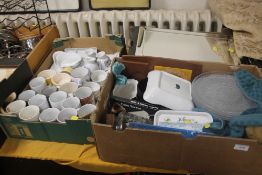 THREE TRAYS OF SUNDRIES TO INCLUDE A TRAY OF PICTURE FRAMES (TRAY NOT INCLUDED)