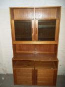 RETRO TEAK DISPLAY CASE UNIT CUPBOARD