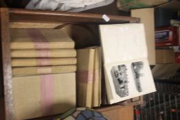 A COLLECTION OF BLACK AND WHITE POSTCARDS, PHOTOGRAPHS IN ALBUMS (TRAYS NOT INCLUDED)