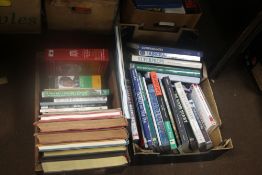 THREE TRAYS OF BOOKS TO INCLUDE AIRCRAFT INTEREST (TRAY NOT INCLUDED)