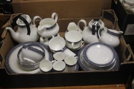 A TRAY OF ROYAL DOULTON ,SHERBROOKE, TEA AND DINNERWARE