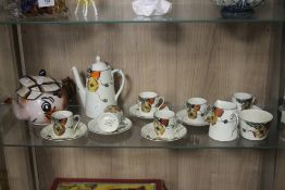 AN EMPIRE WARE COFFEE SET TOGETHER WITH A WADE TEAPOT
