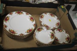 A TRAY OF ROYAL ALBERT ,OLD COUNTRY ROSES, (TRAYS NOT INCLUDED),br.