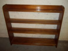 A RETRO TEAK WIDE BOOKSHELF SOLID MAHOGANY WOOD