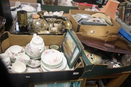 FOUR TRAYS OF CERAMICS AND SUNDRIES TO INCLUDE ROYAL DOULTON ,EXPRESSIONS, (TRAYS NOT INCLUDED),br.