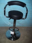 A CHROME RISE AND FALL BAR STOOL